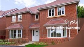  Presentation with rural development - Cool new slides with a modern housing development backdrop and a tawny brown colored foreground