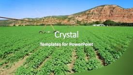  Presentation with water irrigation - Slide deck consisting of a modern irrigation system background and a tawny brown colored foreground