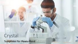  Presentation with research - PPT theme consisting of a-modern-laboratory-research-scientist background and a lemonade colored foreground