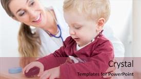  Presentation with physical examination - Slide deck having a modern medical center background and a red colored foreground