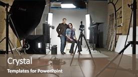  Presentation with lighting - Slide deck with a modern photo studio background and a violet colored foreground