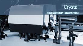  Presentation with equipment - Colorful PPT layouts enhanced with a modern printing house backdrop and a  colored foreground