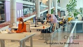  Presentation with professional - PPT theme having a-modern-startup-office background and a coral colored foreground