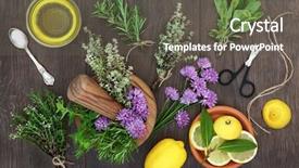  Presentation with wood rustic - Presentation theme consisting of a mortar with pestle background and a dark gray colored foreground