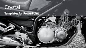  Presentation with motorcycle engine - Beautiful slides featuring a motorcycle engine block backdrop and a gray colored foreground