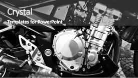  Presentation with motorcycle engine - Theme having a motorcycle engine block background and a dark gray colored foreground