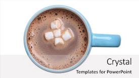  Presentation with cocoa - Amazing PPT layouts having a mug of hot backdrop and a light gray colored foreground