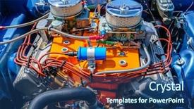  Presentation with car engine - Cool new presentation theme with a muscle american car backdrop and a ocean colored foreground