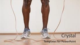  Presentation with gym - Beautiful PPT theme featuring a muscular man skipping backdrop and a soft green colored foreground