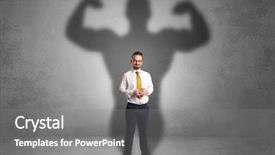  Presentation with powerful - Cool new PPT theme with a muscular powerful shadow backdrop and a gray colored foreground