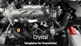 Presentation with car engine - Beautiful PPT theme featuring a new car engine backdrop and a black colored foreground