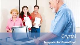  Presentation with electronic voting - Slide deck having a new electronic voting background and a teal colored foreground