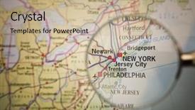  Presentation with new york - Audience pleasing theme consisting of a new york map backdrop and a mint green colored foreground