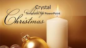 Presentation with christmas candles - Colorful PPT theme enhanced with a nice golden christmas backdrop and a yellow colored foreground