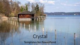  Presentation with house boat - Beautiful PPT layouts featuring a nice wooden boat backdrop and a light blue colored foreground