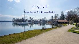  Presentation with house boat - PPT layouts having a nice wooden boat background and a sky blue colored foreground