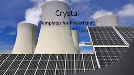  Presentation with nuclear energy - Audience pleasing presentation design consisting of solar energy panels backdrop and a teal colored foreground