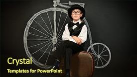  Presentation with old england - PPT layouts having a painted retro bicycle background and a wine colored foreground