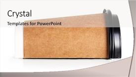  Presentation with recycle - Presentation theme with coffee in a paper cup background and a coral colored foreground