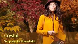  Presentation with park - Theme enhanced with a park in autumn background and a tawny brown colored foreground