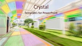  Presentation with pavement - Cool new PPT theme with a park with greenland backdrop and a lemonade colored foreground