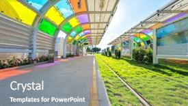  Presentation with pavement - Cool new presentation theme with a park with greenland backdrop and a gray colored foreground