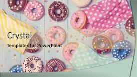  Presentation with donuts pink - Cool new presentation theme with a pastel blue wood backdrop and a lemonade colored foreground