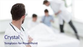  Presentation with patient care - Amazing PPT layouts having a patient in critical backdrop and a sky blue colored foreground