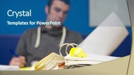  Presentation with messy - Cool new presentation theme with messy dossier on top backdrop and a ocean colored foreground