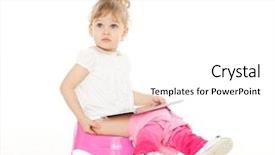  Presentation with pretty girl - Colorful presentation theme enhanced with a pink baby potty backdrop and a white colored foreground
