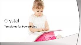  Presentation with pretty girl - Presentation having a pink baby potty background and a sky blue colored foreground