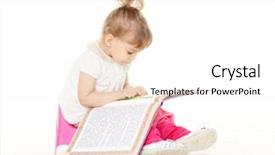  Presentation with pretty girl - Cool new presentation design with a pink baby potty backdrop and a white colored foreground