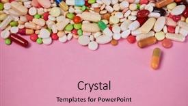  Presentation with medicines - Beautiful PPT theme featuring a pink background header backdrop and a lemonade colored foreground