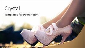  Presentation with diamonds - Cool new slide set with a pink high heels backdrop and a white colored foreground