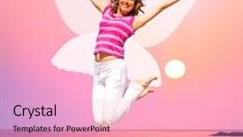  Presentation with fairy - Slide deck with a pink sunset - i become a fairy background and a lemonade colored foreground