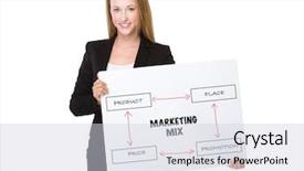  Presentation with marketing - Amazing presentation having a placard showing marketing backdrop and a light gray colored foreground