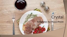  Presentation with bbq - Beautiful presentation featuring a plate with wine backdrop and a coral colored foreground