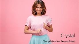  Presentation with magic wand - Slide set featuring fairy costume holding magic background and a lemonade colored foreground