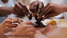  Presentation with diverse family - Slide set with a-poignant-close-up and a red colored foreground