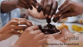  Presentation with diverse family - Presentation having a-poignant-close-up and a coral colored foreground