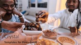  Presentation with diverse family - Slide deck having a-poignant-close-up and a coral colored foreground