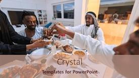  Presentation with diverse family - Presentation having a-poignant-close-up background and a coral colored foreground