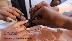  Presentation with diverse family - Slide set featuring a-poignant-close-up background and a red colored foreground