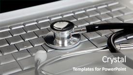  Presentation with medical laptop - Amazing theme having a portable laptop computer backdrop and a gray colored foreground