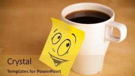  Presentation with post stick note - Slide deck having a post-it note background and a gold colored foreground