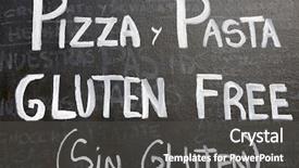  Presentation with gluten free - Beautiful PPT layouts featuring a poster gluten free backdrop and a dark gray colored foreground