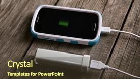  Presentation with power bank - Theme featuring a power hub bank background and a tawny brown colored foreground