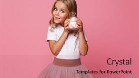  Presentation with pretty girl - Presentation enhanced with a pretty little girl background and a coral colored foreground
