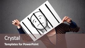  Presentation with jail - Amazing slide set having a prisoner in jail backdrop and a gray colored foreground