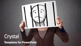  Presentation with jail - Beautiful presentation theme featuring a prisoner in jail backdrop and a tawny brown colored foreground
